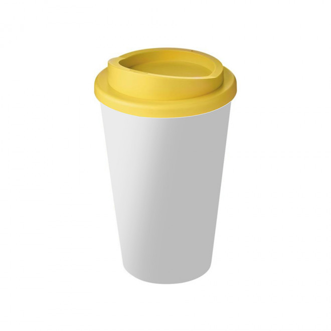 GOBELET PUBLICITAIRE ISOTHERME AMERICANO® QUADRI 'IBON' - jaune