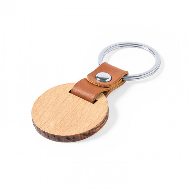 PORTE CLES PERSONNALISABLE EN BOIS 'RETALY' - rond