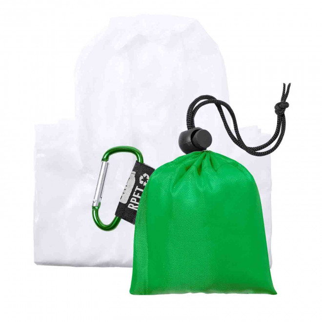 PONCHO PUBLICITAIRE EN RPET AVEC MOUSQUETON 'FORWAY' - vert