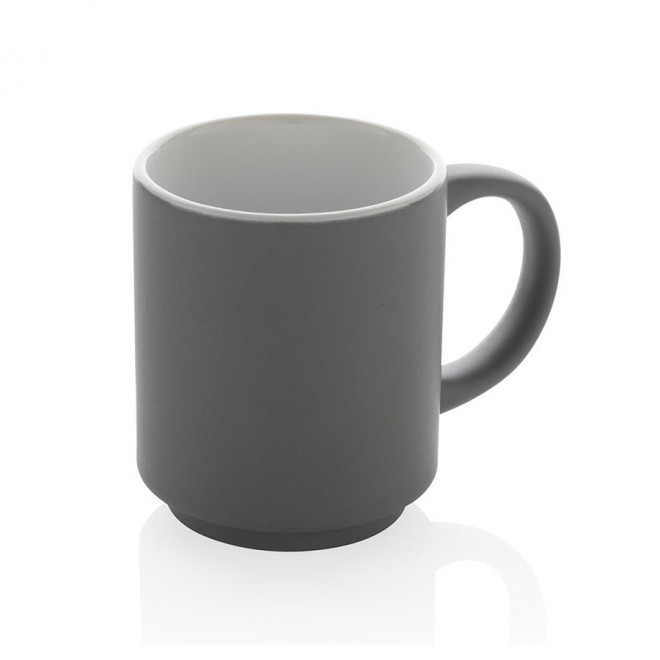 MUG PERSONNALISÉ EN CÉRAMIQUE 180 ML 'MOIO' - gris