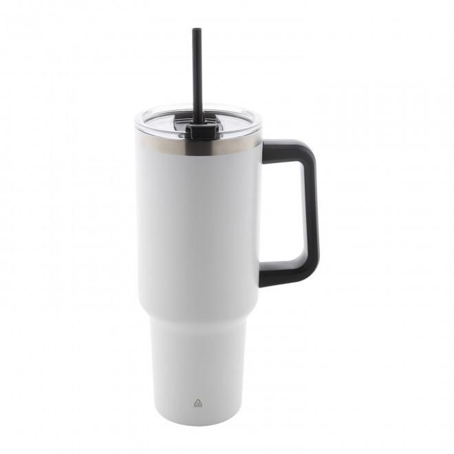 MUG ISOTHERME ACIER 1.2L PERSONNALISE 'TENDENZI INOX' - blanc