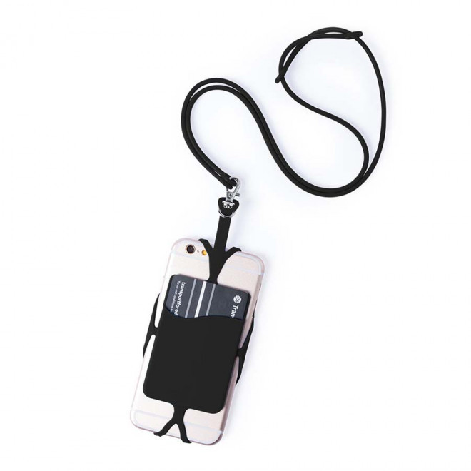 LANYARD TELEPHONE PERSONNALISABLE 'NICOLHIAS' - noir