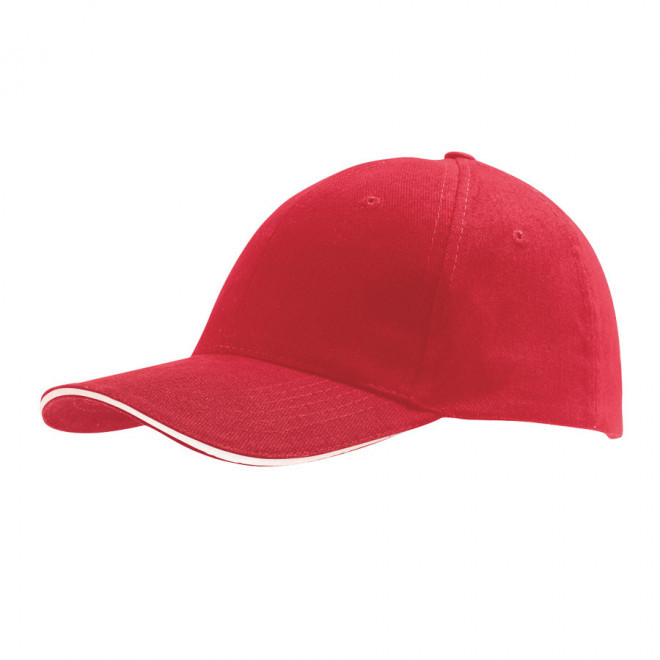 CASQUETTE PUBLICITAIRE 'BUFFALO' 260 GR/M² - rouge/blanc