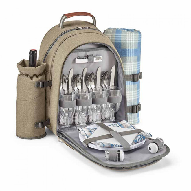 SAC A DOS PIQUE NIQUE ISOTHERME PERSONNALISABLE 'POKRA' - brun clair