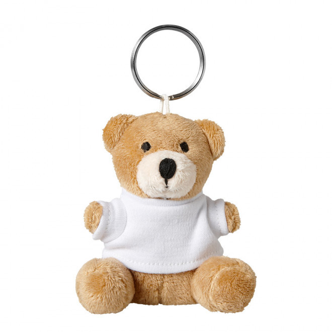 PORTE-CLÉS OURSON EN PELUCHE 'GASTON' - blanc