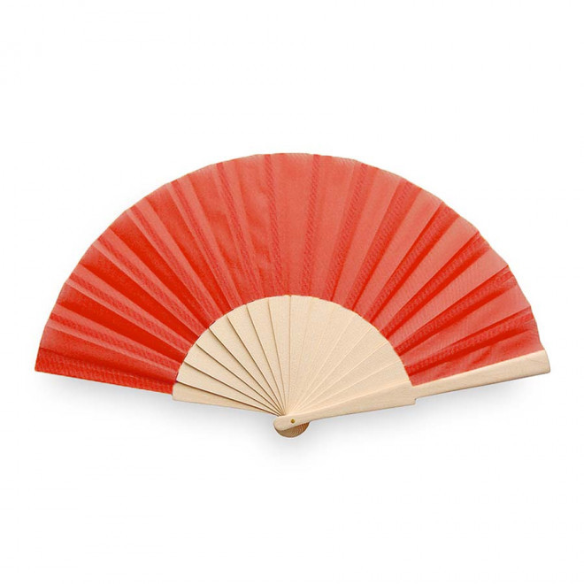 ÉVENTAIL PUBLICITAIRE EN BOIS 'FANNY WOOD' - rouge