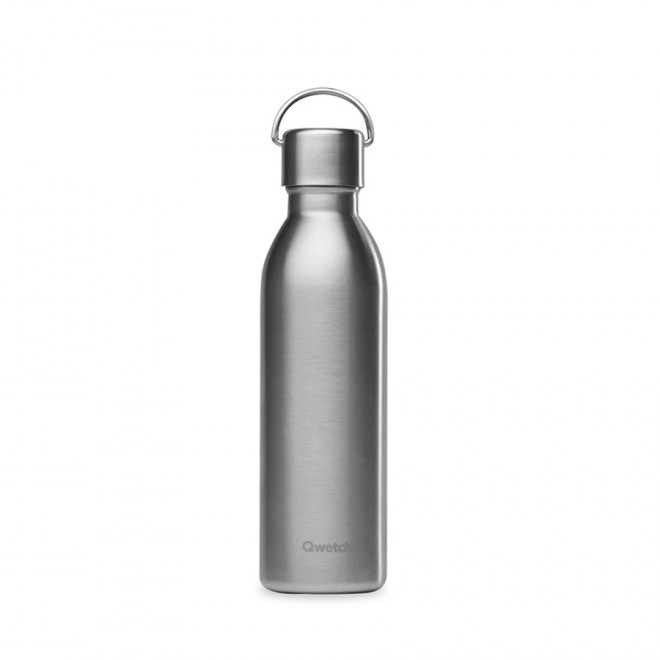 BOUTEILLE ISOTHERME PERSONNALISABLE QWETCH® 'ACTIVE' 600ML - argenté