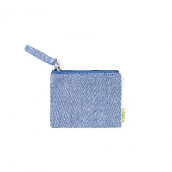 PORTE-MONNAIE PERSONNALISABLE EN COTON RECYCLÉ 'NALOU' - bleu