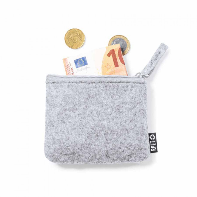 PORTE-MONNAIE PERSONNALISABLE EN RPET 'REDDY' - gris