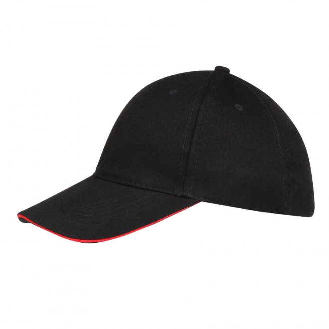 CASQUETTE PUBLICITAIRE 'BUFFALO' 260 GR/M² - noir/rouge