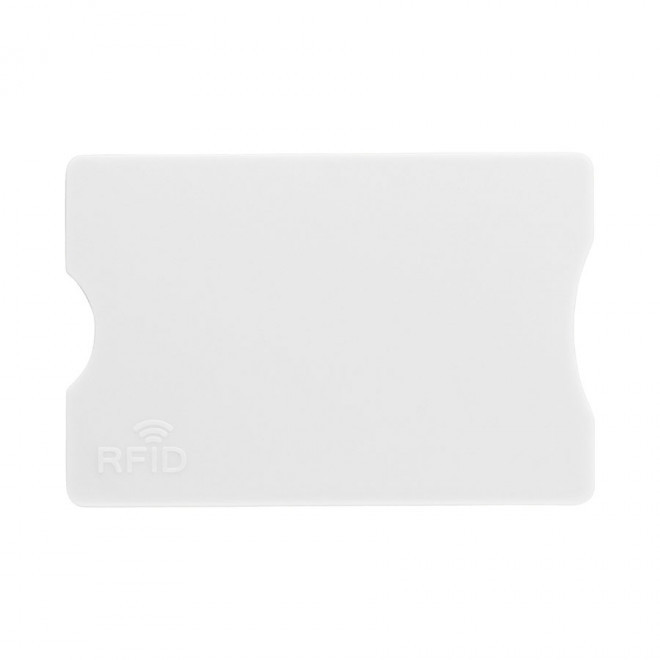 ÉTUI POUR CARTE PERSONNALISÉ RIGIDE ANTI-RFID 'DOJA' - blanc