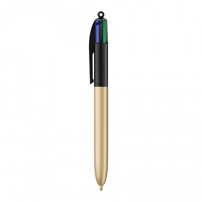 STYLO BIC® PERSONNALISABLE 4 COULEURS 'GLACE' - noir/rdoré