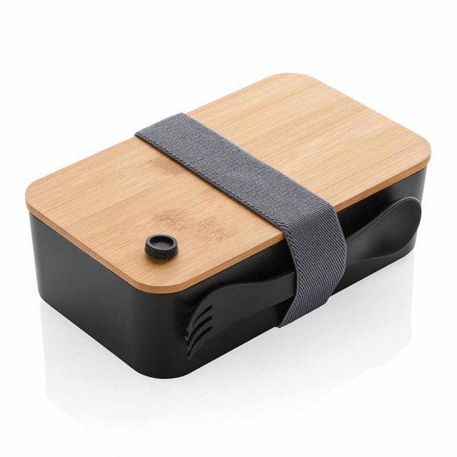 LUNCH BOX PUBLICITAIRE 'CURVIE PP RECYCLE BAMBOU' - noir