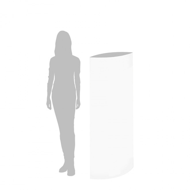 TOTEM PUBLICITAIRE EN CARTON ELLIPTIQUE 'PIKA' - blanc