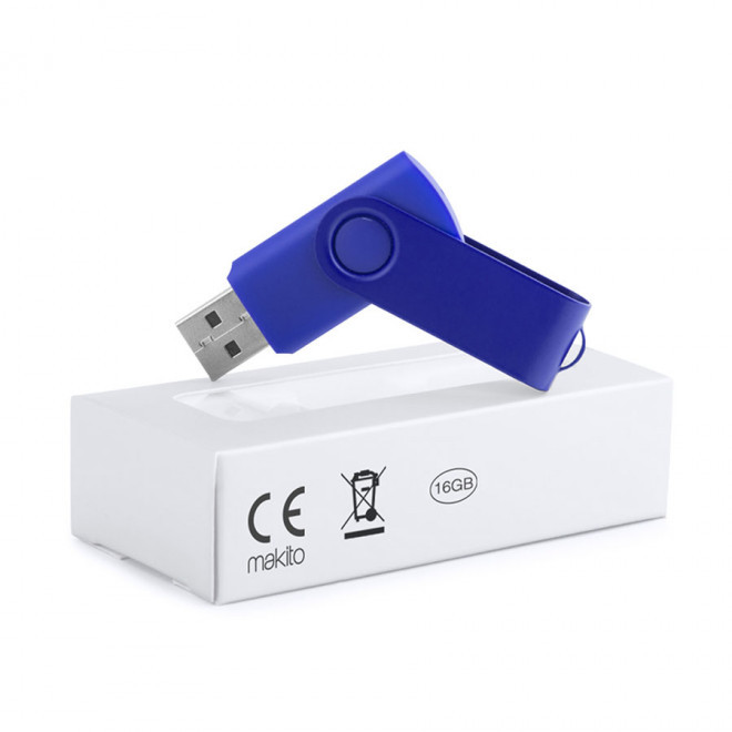 CLÉ USB PERSONNALISABLE 16 GO 'FULL COLOR TWISTER' - bleu