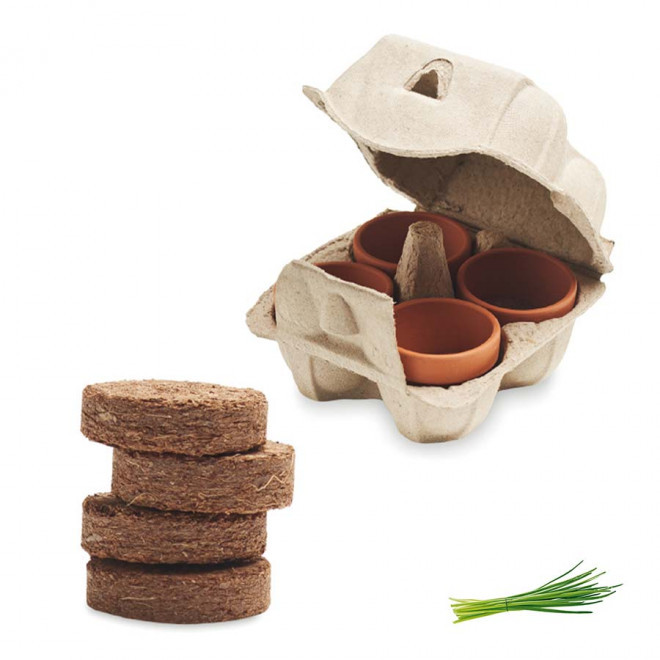 KIT DE PLANTATION PUBLICITAIRE PAPIER BLANC 'TERRI' - ciboulette