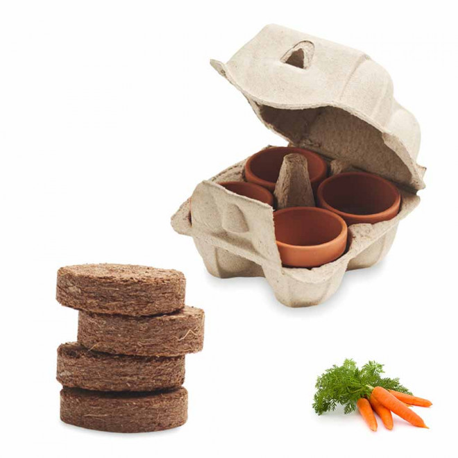 KIT DE PLANTATION PUBLICITAIRE PAPIER BLANC 'TERRI' - carotte