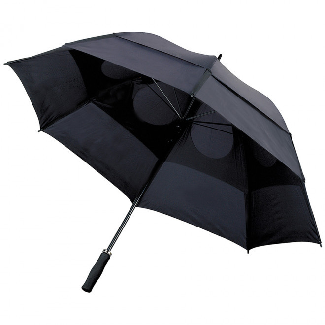 PARAPLUIE PERSONNALISABLE GOLF TEMPETE DROIT 'STIRLING' - noir