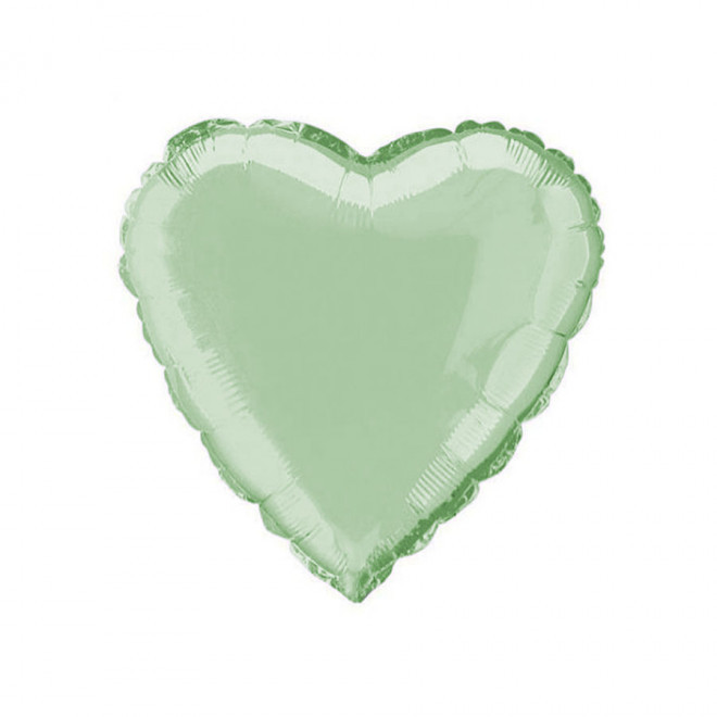 BALLONS PERSONNALISÉS EN MYLARD 'MYLA COEUR' - vert pastel
