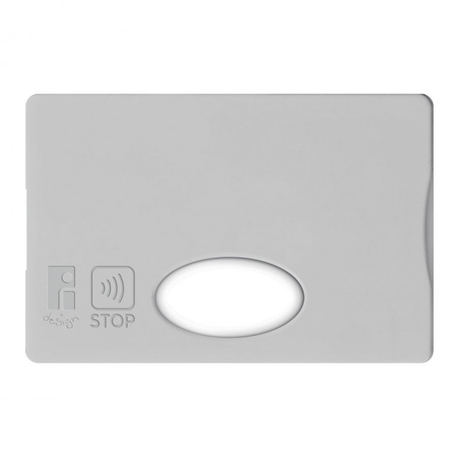 ETUI-CARTE PERSONNALISABLE RIGIDE ANTI-RFID 'LINZ' - gris clair