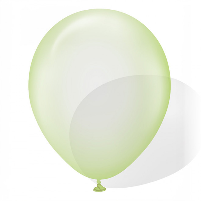 LOT 100 BALLONS DE BAUDRUCHE PUBLICITAIRES ø30 CM 'LUFT' - transparent vert