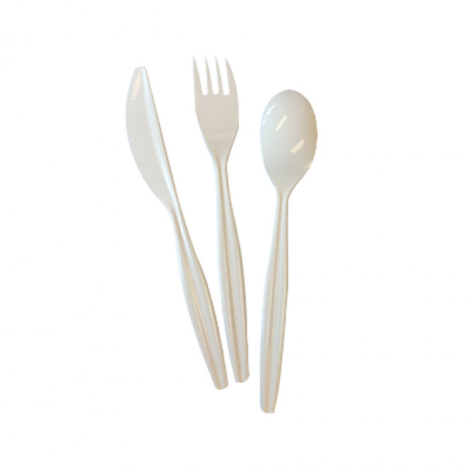 SET DE COUVERTS PUBLICITAIRES RÉUTILISABLES 'COUPLA'  - blanc