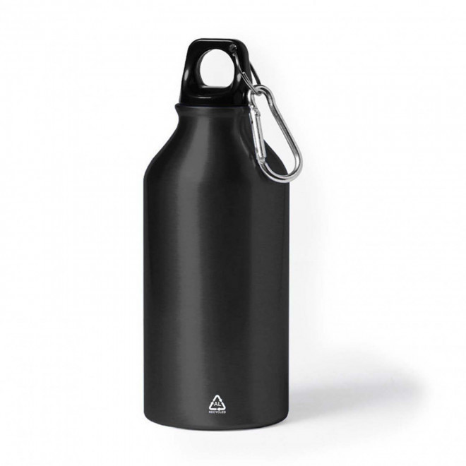 GOURDE ALUMINIUM PUBLICITAIRE 400 ML 'EVEREST RECYCLE' - noir