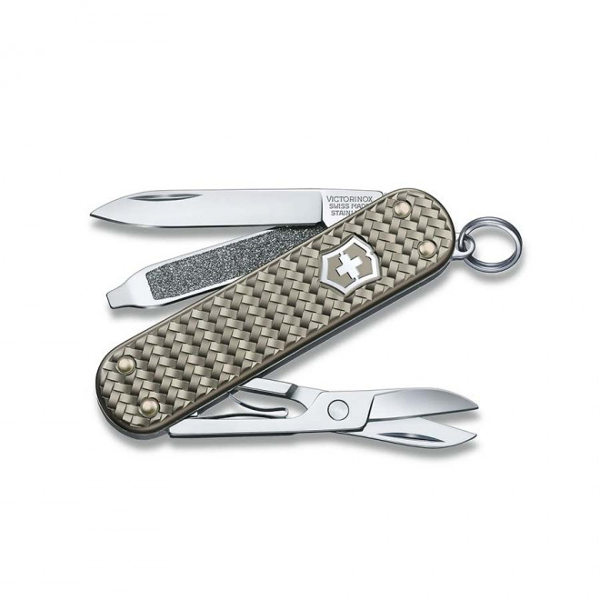 COUTEAU SUISSE 5 FONCTIONS PUBLICITAIRE 'PRECIOUS ALOX' - argenté