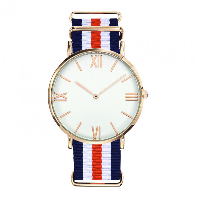 MONTRE PERSONNALISEE HOMME 'AXEL' - doré/rouge/blanc/bleu