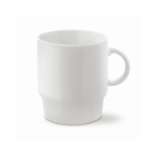 MUG PORCELAINE PUBLICITAIRE 250 ML 'SALIA EUROPE' 4 J - blanc