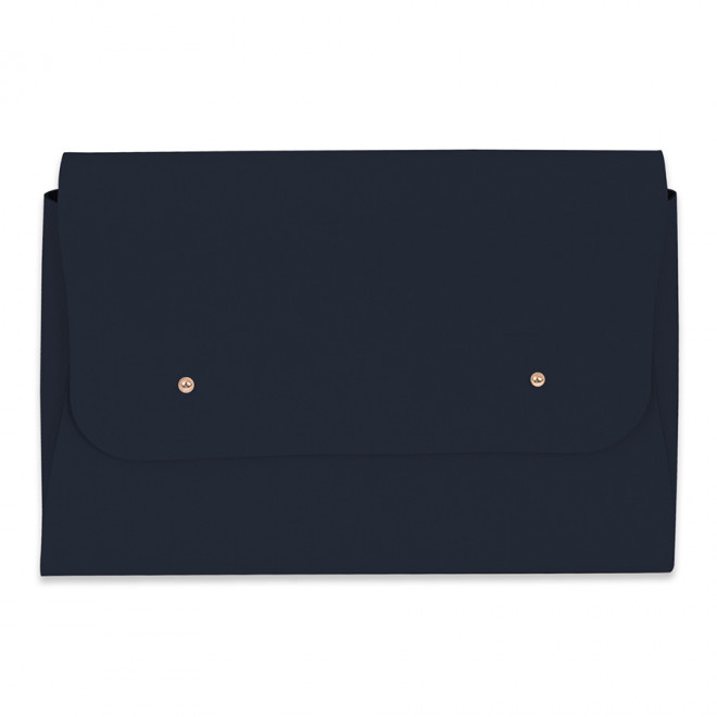 POCHETTE PUBLICITAIRE EN CUIR RECYCLE 'ELENA' - bleu nuit