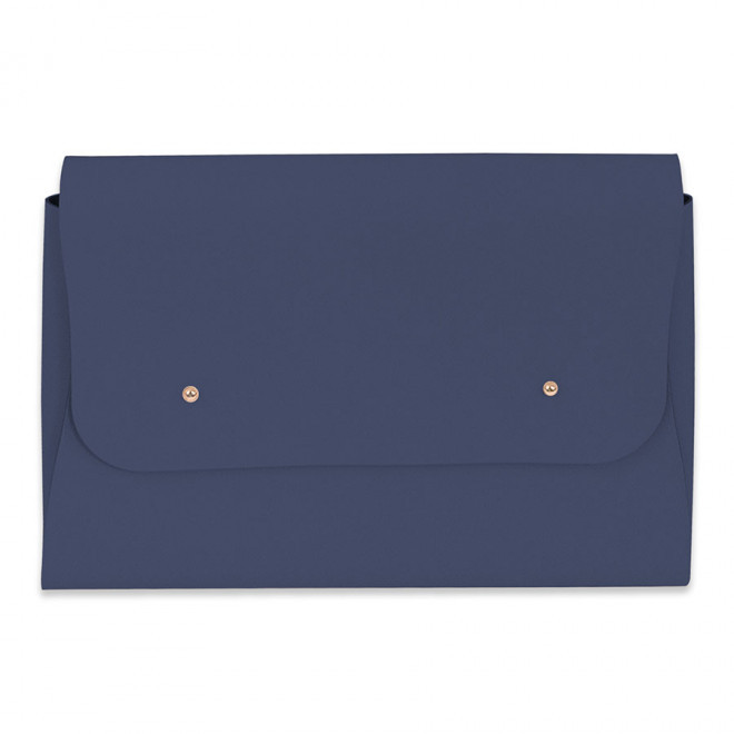 POCHETTE PUBLICITAIRE EN CUIR RECYCLE 'ELENA' - bleu jean