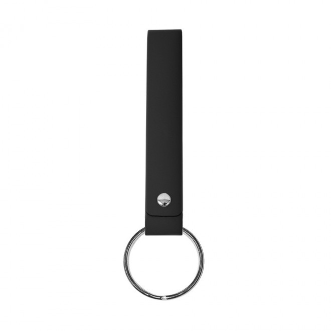 PORTE-CLES PUBLICITAIRE EN CUIR RECYCLE 'CLARA' - gris anthracite