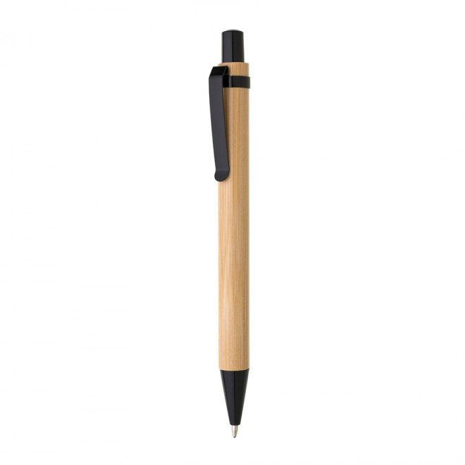 STYLO EN BAMBOU PERSONNALISE 'AMAZONIA BLACK' - noir/bambou