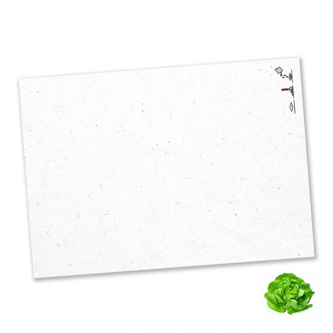 PAPIER ENSEMENCE MIE PERSONNALISABLE 'HORTUS' A4 - salade