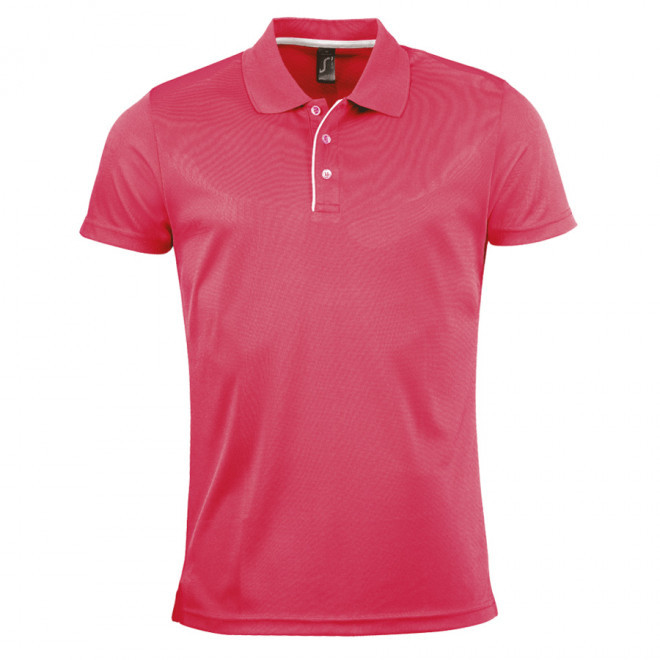 POLO RESPIRANT HOMME 'PERFORMER' 180 GR/M² - corail fluo