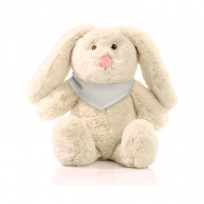 PELUCHE RPET LAPIN PERSONNALISABLE 'PINOU BANDANA' - naturel