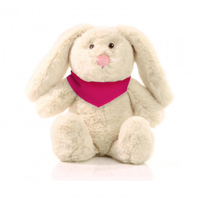 PELUCHE RPET LAPIN PERSONNALISABLE 'PINOU BANDANA' - rose