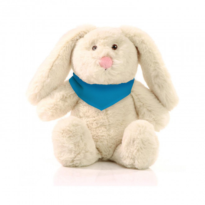 PELUCHE RPET LAPIN PERSONNALISABLE 'PINOU BANDANA' - turquoise
