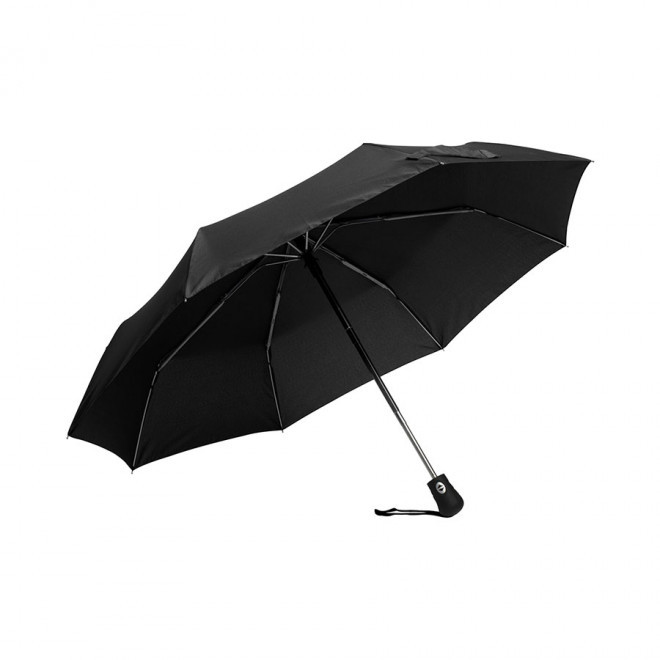 PARAPLUIE PUBLICITAIRE TEMPETE PLIABLE OUVERTURE AUTO 'THURSO' - noir
