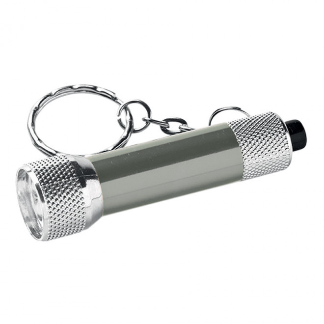 PORTE-CLES LAMPE PUBLICITAIRE 'VISTA' - gun métal