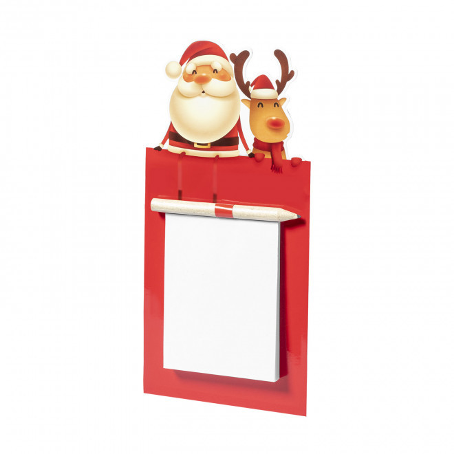 MEMO MAGNET DE NOEL PERSONNALISABLE AVEC CRAYON 'NOTY' - rouge
