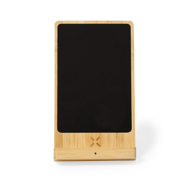 CHARGEUR INDUCTION 15W LED PUBLICITAIRE 'BAMBERCHARG' - bambou