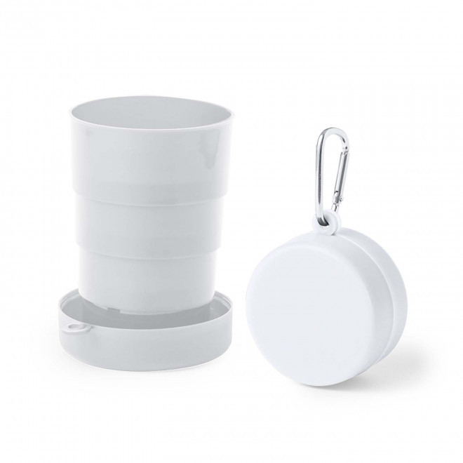 GOBELET PLIABLE PUBLICITAIRE 'SAMANIA RECYCLE' - blanc