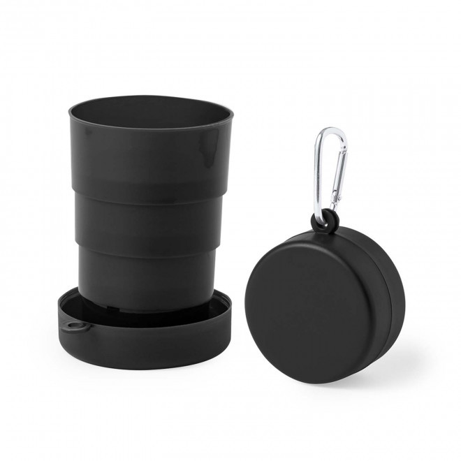 GOBELET PLIABLE PUBLICITAIRE 'SAMANIA RECYCLE' - noir