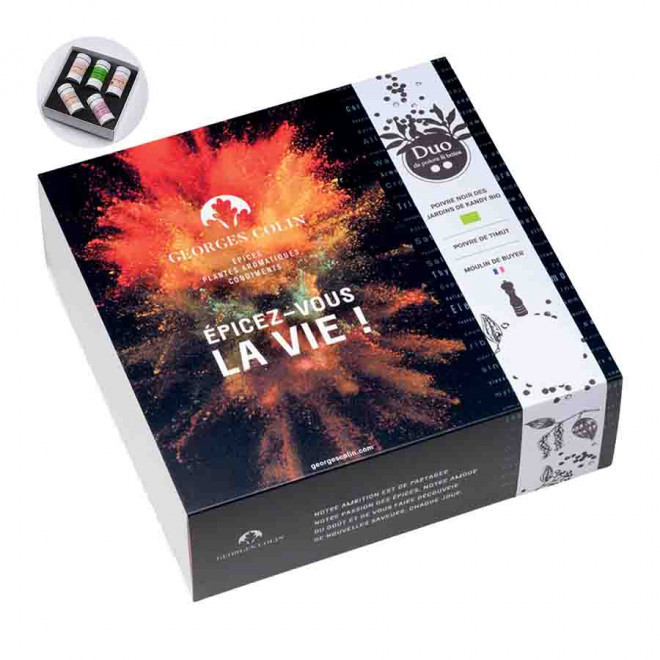 COFFRET EPICES PUBLICITAIRE 'COLLECTION 5 SAUPOUDREURS' - blanc