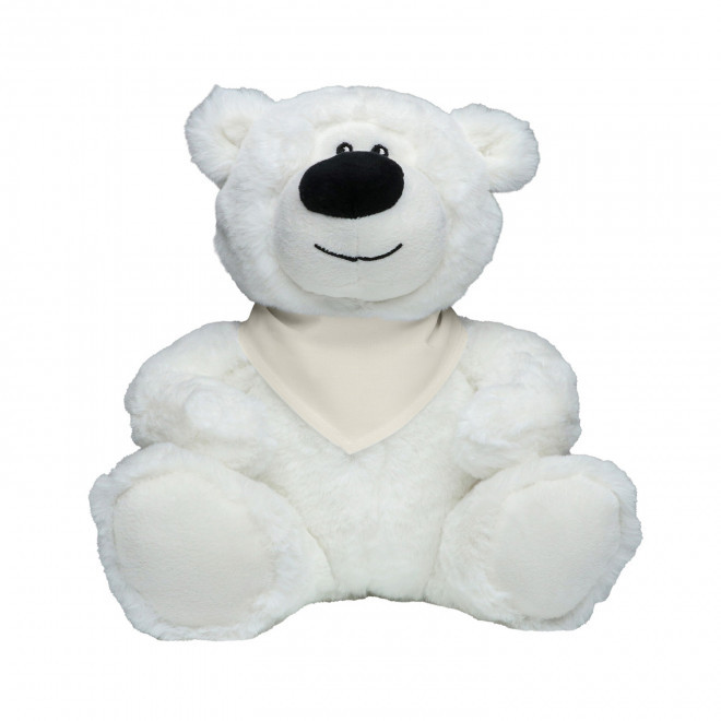 PELUCHE RPET OURS BLANC PERSONNALISABLE 'BABO BANDANA' - naturel