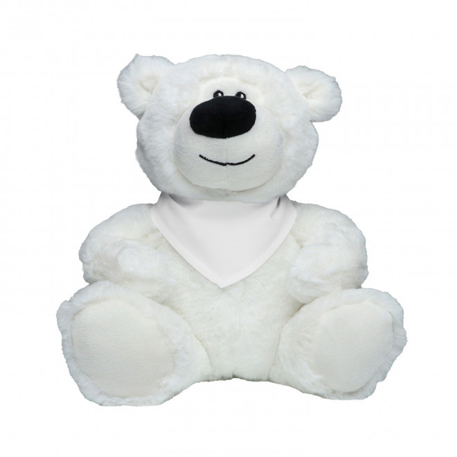 PELUCHE RPET OURS BLANC PERSONNALISABLE 'BABO BANDANA' - blanc