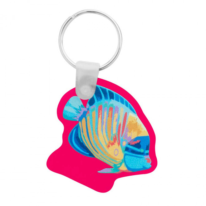 PORTE-CLÉS PUBLICITAIRE SUR MESURE EN ACRYLIQUE RIGIDE 'OLEIRAS' - rose