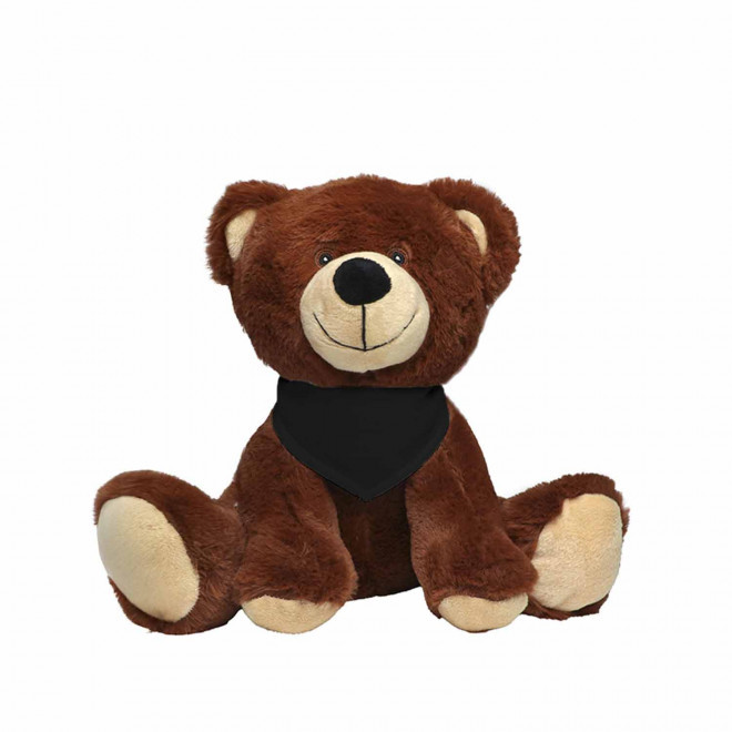 PELUCHE OURSON PERSONNALISABLE 'PADOU BANDANA' - brun/noir